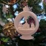 White PLA 3D printed Christmas tree decoration Ball with a candelight Image 4