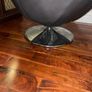 Grey Leather Swivel Chair Image 5