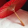 Vintage Chinese Sun Umbrella Handmade Paper and Bamboo Image 3