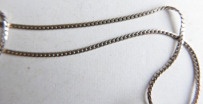 Vintage Sterling Silver 925 Mod Design Blue Purple Drop Pendant Necklace 24" - 13,34g