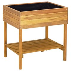 Raised Garden Planter 78.5x58.5x78.5 cm Solid Acacia Wood