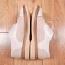 Clarks Off-White Cream Woven Canvas & Leather Toe-Cap Oxford Shoes Brogues 6.5UK/40EU Image 6