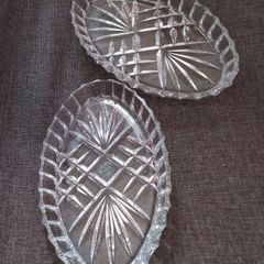 2 Vintage Galway Crystal trays