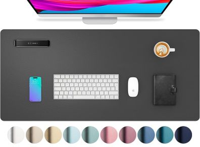 Desk Pad Protector,Mouse Pad,Office Desk Mat,Non-Slip PU Leather Desk Blotter,Laptop Desk Pad,Waterproof Desk Writing Pad for Office and Home 60cm x 35cm, Gray