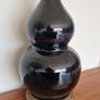 Large Handmade Chinese Black Glazed Vase / Lamp Base 42.5cm Statement Piece Image 2