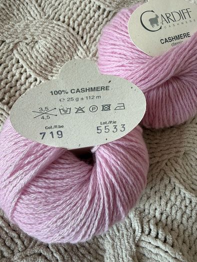 2 balls of pure Cardiff cashmere