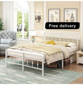 King Size Bed Frame with Victorian Headboard and Footboard