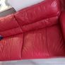 Genuine Leather couch in red Image 6