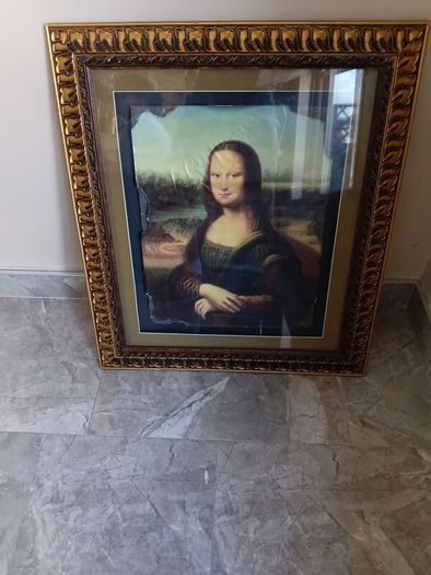 Large Mona Lisa Reproduction | Ornate Gilt Frame | Perfect Condition