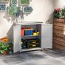 Garden cabinet, outdoor cabinet with worktop, tool cabinet, solid wood, steel Image 2