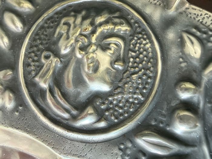 Large Vintage Repousse Metal Charger