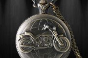 Vintage Style Motorcycle Motorbike Pocket Watch