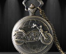 Vintage Style Motorcycle Motorbike Pocket Watch