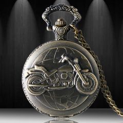 Vintage Style Motorcycle Motorbike Pocket Watch