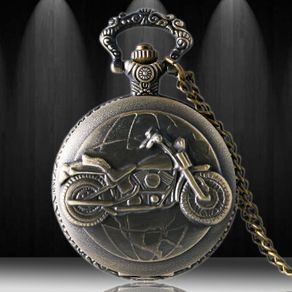 Vintage Style Motorcycle Motorbike Pocket Watch