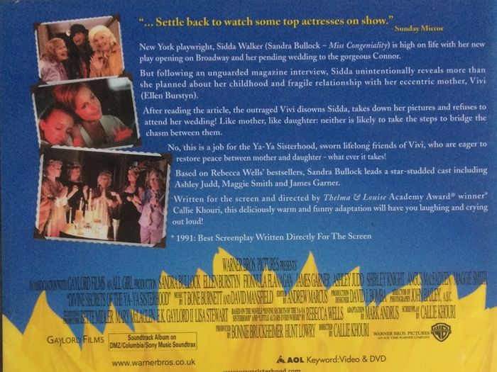 Divine Secrets Of The Ya-Ya Sisterhood [2002] Sandra Bullock, Ellen Burstyn, Fionnula Flanagan, James Garner, Ashley Judd & Maggie Smith [Movie DVD]