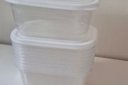 Set of 10 small plastic containers