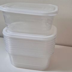 Set of 10 small plastic containers