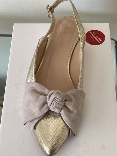 Nicky Hoyne Gold flat sling backs