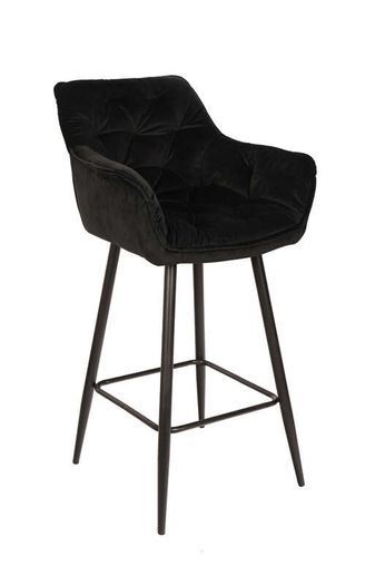 Capri Bottle Velvet Arm Bar Stool
