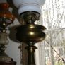 Vintage 1800s Oil Lamp Converted To Electric Oil Gwtw Table Lamp With Milk Glass Shade H-22" Image 8