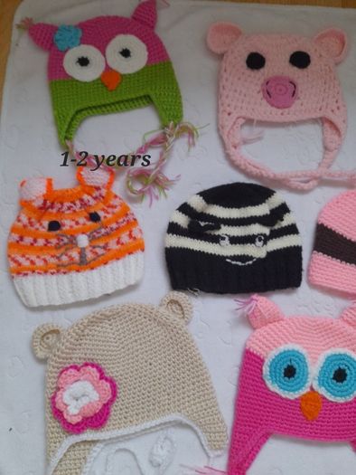 Handmade baby/children's hats 1-2 years