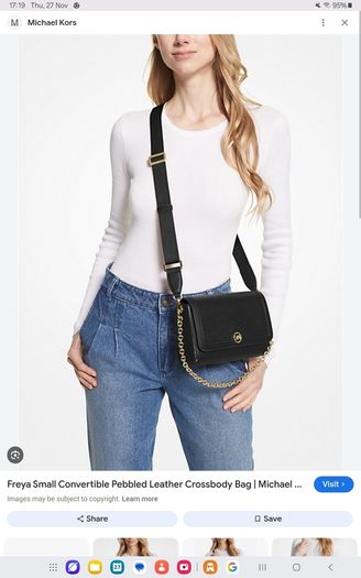 Michael Kors Freya small convertible Pebbled Leather Crossbody Bag - Black - BNWT RRP 250