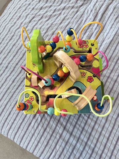 Zany zoo wooden activity cube