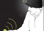 Imusic Hat Peaked Designed W/ In Built Headphones Wireless Tangle Free Listening