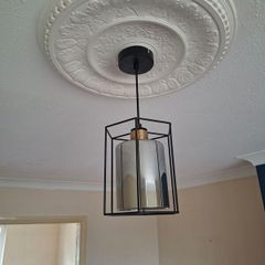 Tatum Matt Black with Smoked Glass Diffuser Pendant