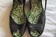 Fly London Black Wedged Sandals with Ankle Straps- size 39