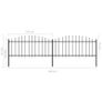 Garden Fence with Spear Top Steel (0.5-0.75)x3.4 m Black Image 5