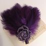 PURPLE Feather & Diamante Hair Clips Image 2