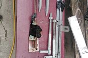 Large gate hinges draw bolt an gate stop