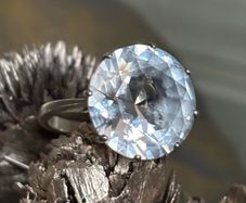 Antique Art Deco Silver Rock Crystal Ring