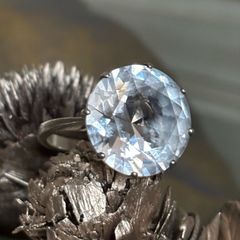 Antique Art Deco Silver Rock Crystal Ring