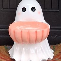 Tall Ceramic Ghost Decoration for Sweets - 24 inches.
