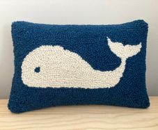 Beautiful Tufted Whale Cushion - Brand New with Tags