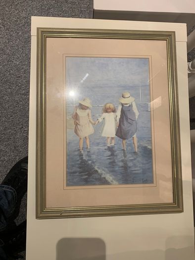 Prints E.Van Goethem (1857-1924) -Watercolour, Sun Hats