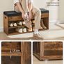 Shoe bench with seat upholstered vintage brown 150kg max Image 2