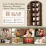 Kitchen Storage Cupboard with Mug Holder Display, Kitchen Sideboard with Drawers & Double Doors, Pantry Cabinet Unit Perfect for Coffee Station, Living Room Buffet & Home Drinks Bar - Brown Image 5