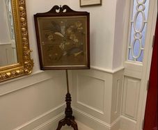 Victorian Pole Screen with Silk Thread Panel