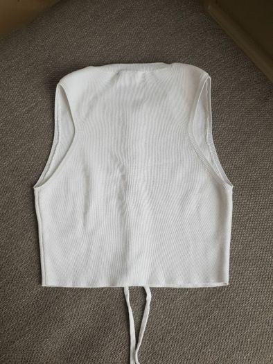 Zara white fine knit top uk 8-10