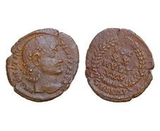 Constantius Ii . Ae Follis 17mm  1,4g 337-361 AD Antioch  votxx mvlt xxx