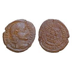 Constantius Ii . Ae Follis 17mm  1,4g 337-361 AD Antioch  votxx mvlt xxx