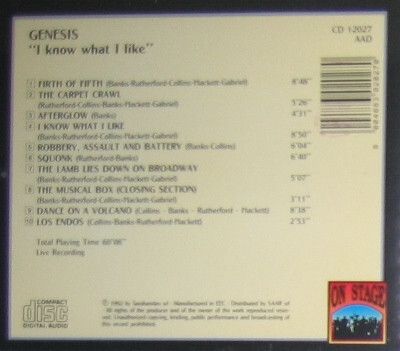 Genesis  - Abacab ; I Know What I Live ; Live in Boston Base London ;  and Steve Hackett Genesis Revisited CDs