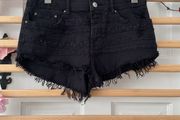 shorts  Bershka size 10 black frayed end style