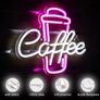 (FREE SHIPPING) Coffee LED Sign Pink Neon Signs Neon Lights Bedroom Decor (15.7 inch x 11.8 inch) Image 3