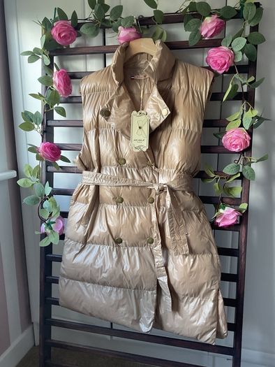 gilet Bnwt Azara beige tie belt gilet TU sizing