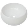 Bathroom Basin with Mixer Tap Ceramic Round White Image 4